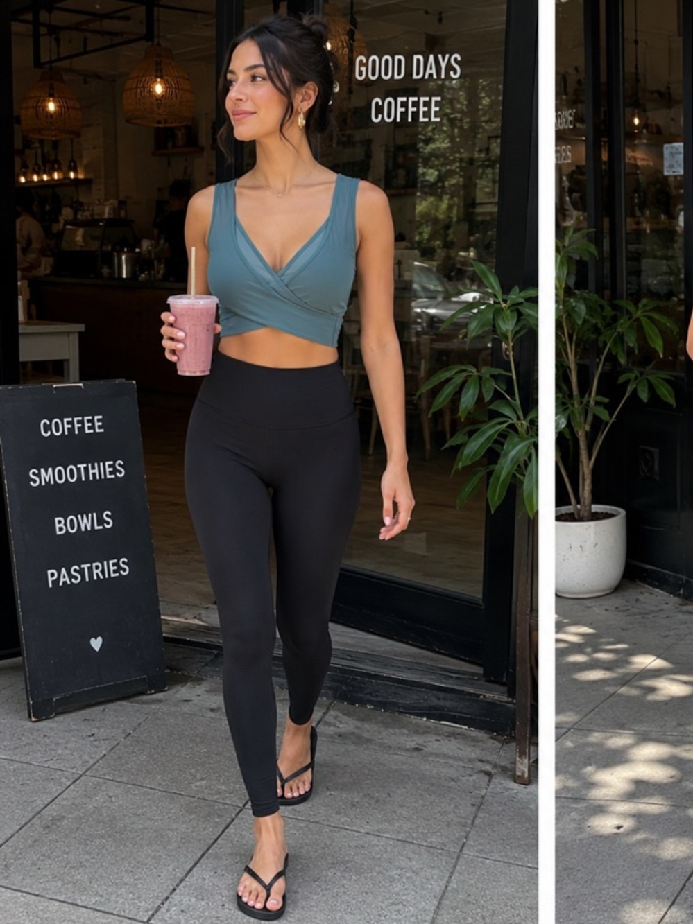 Fabletics Teal Wrap Sports Bra